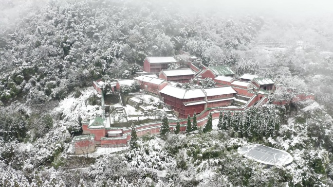 4K武当山雪景超长航拍