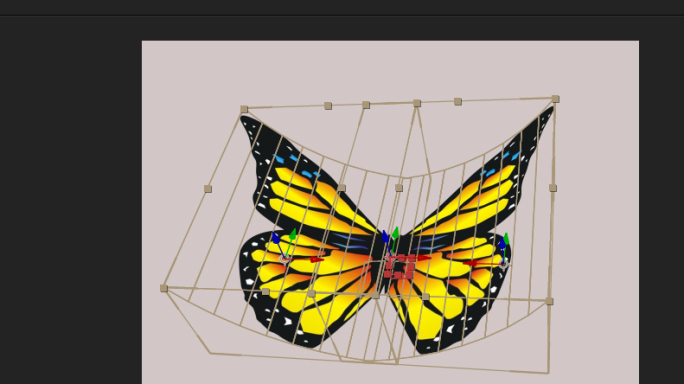 【AE模板】黄色蝴蝶翅膀可三维旋转可弯曲