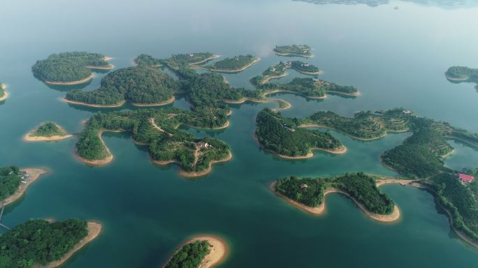 【原创】赤壁陆水水库湖中小岛4K航拍视频