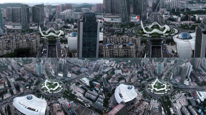武汉光谷广场航拍视频素材