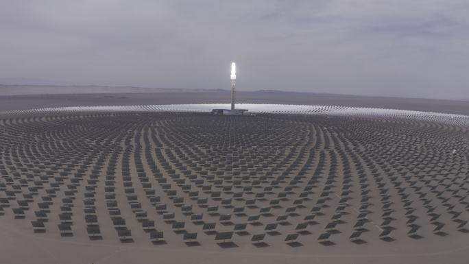 4K-HLG原素材-聚光太阳能电厂航拍