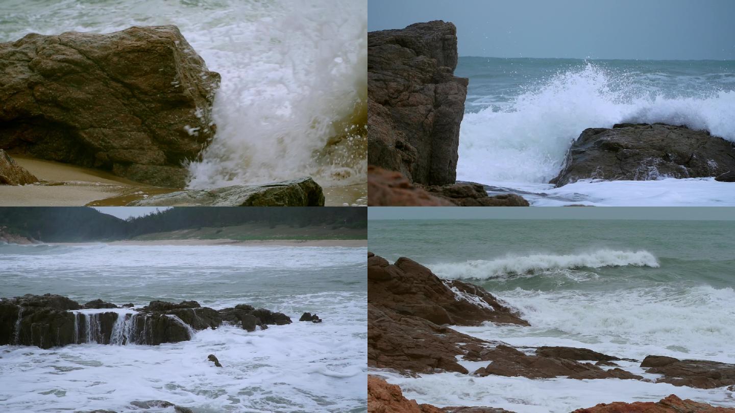 【超长高速摄影】海浪拍打岩石
