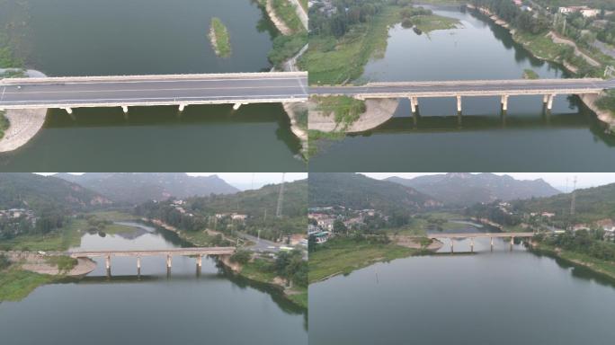 济南锦绣川大桥4k航拍高清素材