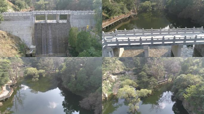 泰山玉泉寺景区航拍素材