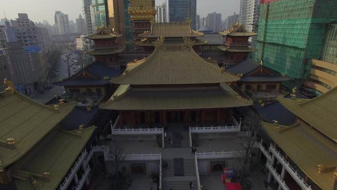 上海静安寺/航拍4K