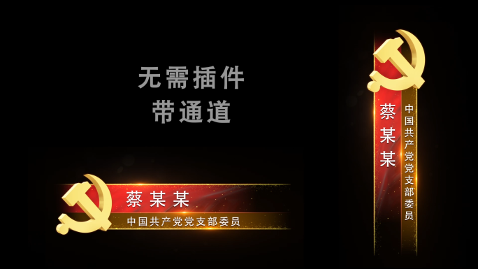 【2款】党政人名字幕条ae模板