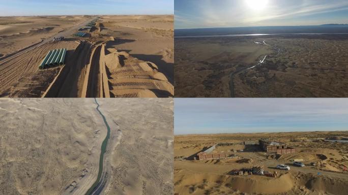 沙漠修建水渠