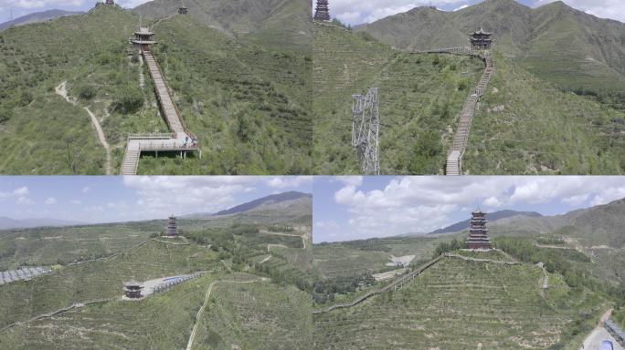 4K-HLG原素材-湟源县古建筑航拍