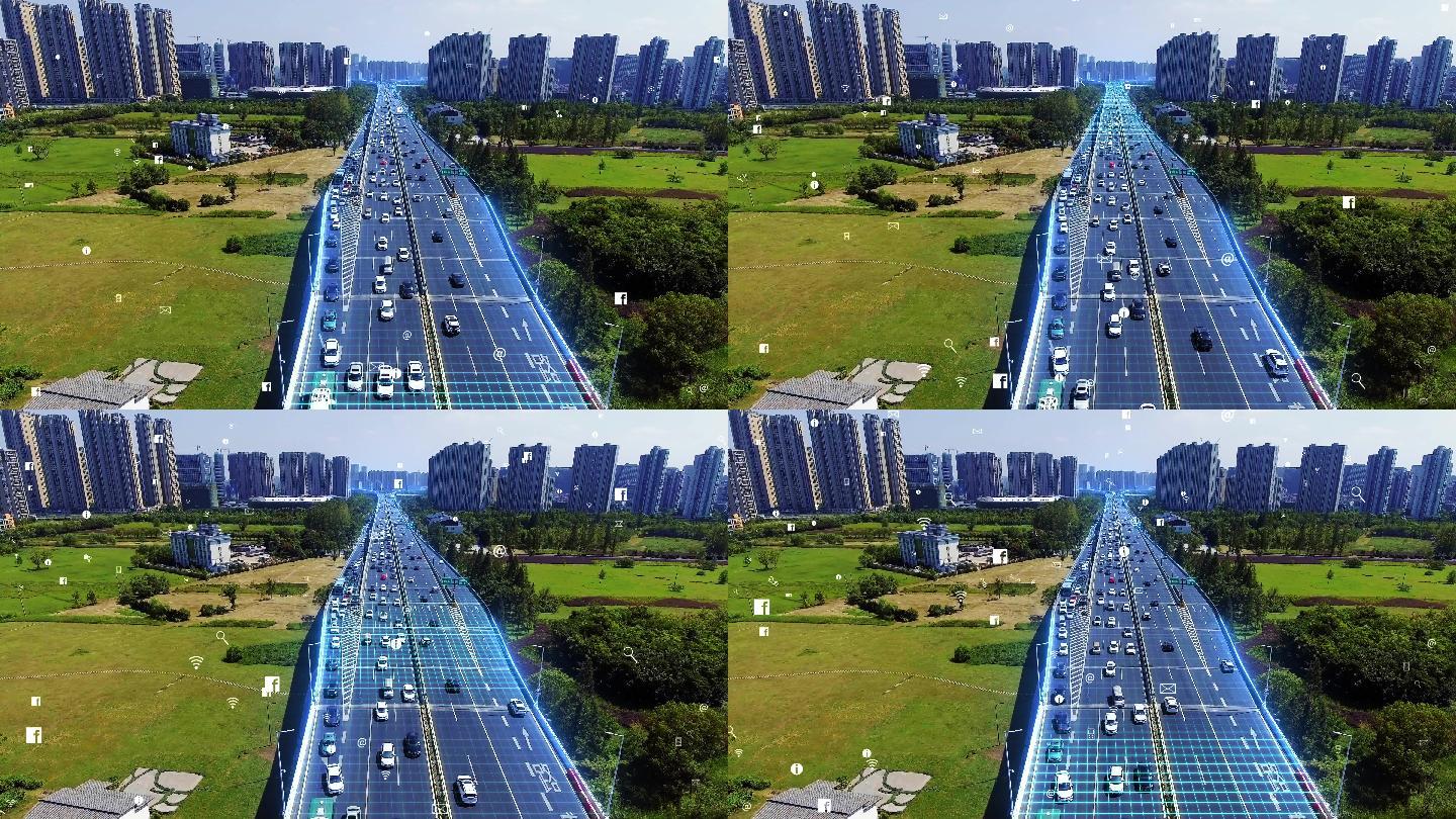 4K智慧交通-科技城市-信息化道路