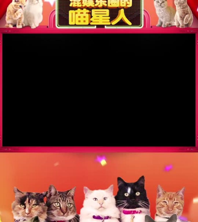 可爱猫咪抖音快手短视频框AE模板V3