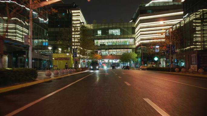 夜景城市路跑/马路环境/跟车拍摄