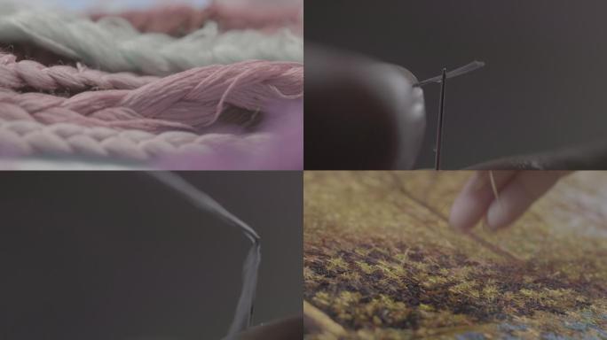 刺绣传统手工特写绣花A005