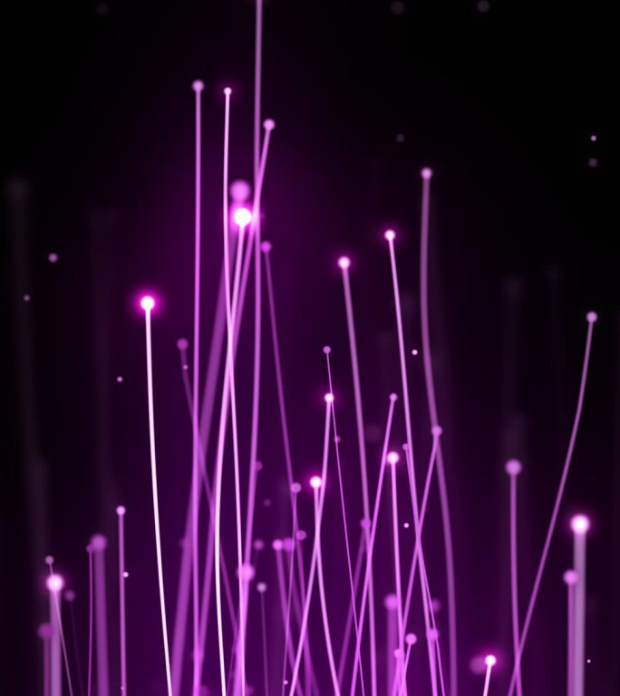 全息梦幻紫色粒子线条生长视频
