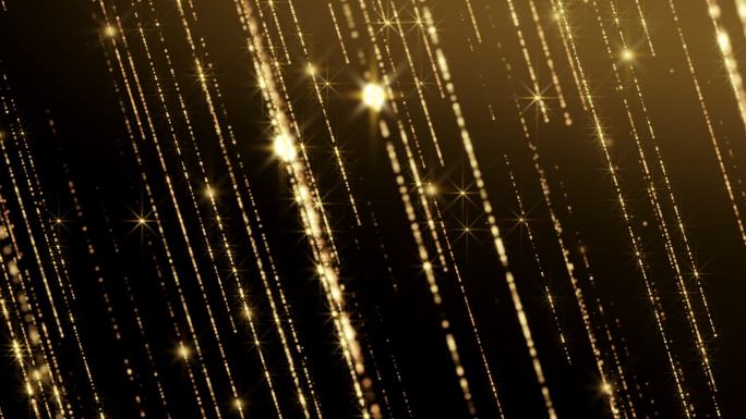 金色粒子流星大气颁奖背景循环视频