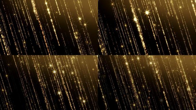 金色粒子流星大气颁奖背景循环视频
