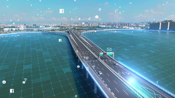 4K科技化城市-智慧城市智慧交通科技青岛