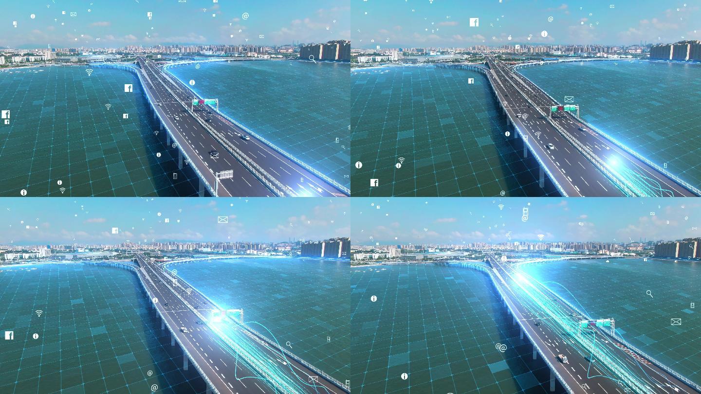 4K科技化城市-智慧城市智慧交通科技青岛