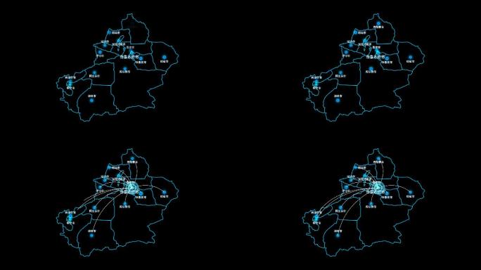 新疆维吾尔自治区地图区域辐射城市通道