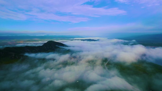 甘南草原山川云海4K航拍