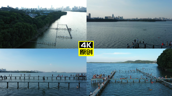 武汉跳东湖游泳4K镜头