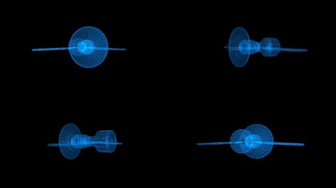蓝色科技北斗卫星展示旋转线面链接