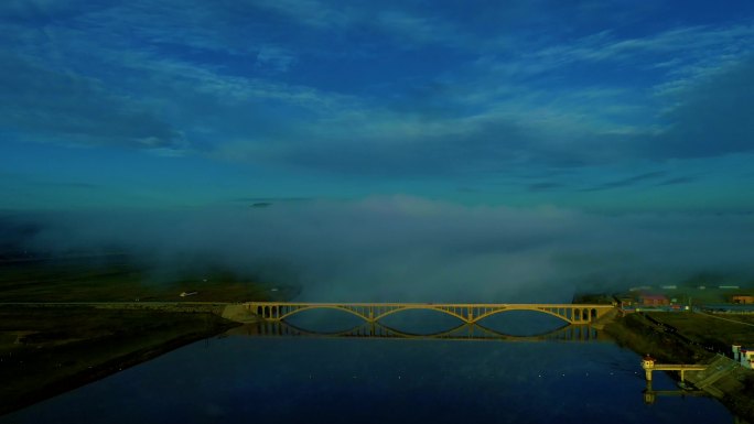 甘南玛曲天下黄河第一桥4K航拍