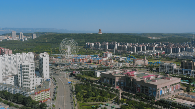 【4K】宁夏固原市中心航拍