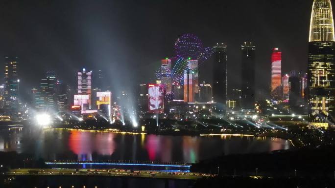 深圳40周年灯光秀无人机表演机器人