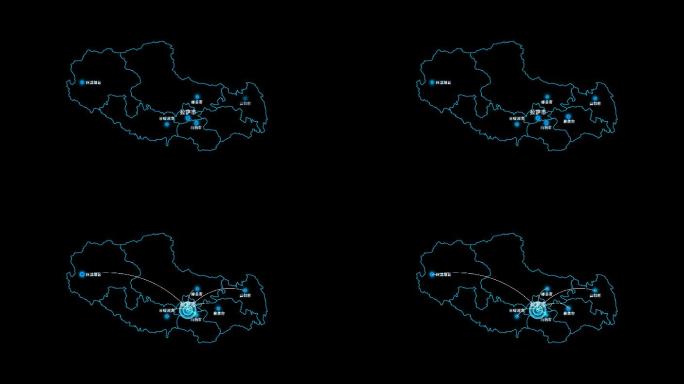 西藏自治区地图区域辐射城市通道