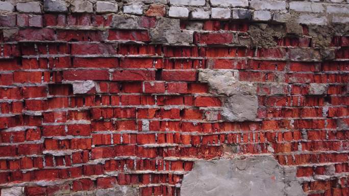 4K红砖墙复古红墙老建筑