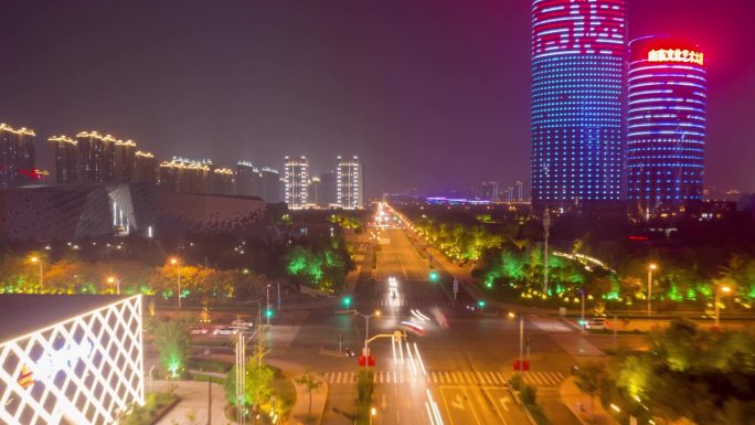 2K城市道路夜景延时