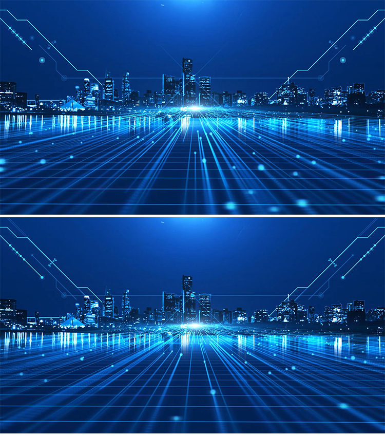 蓝色未来科技城市动态背景视频