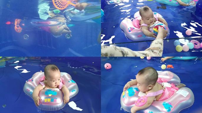 4K婴儿游泳洗澡-婴儿