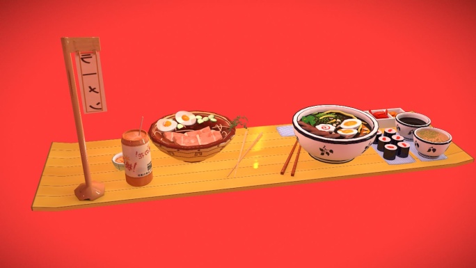 C4D+3dsmax+fbx--可爱食物