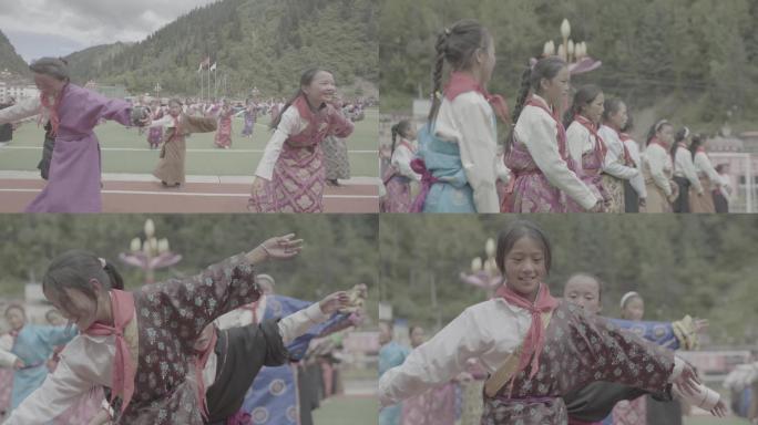 藏族小朋友跳锅庄舞实拍