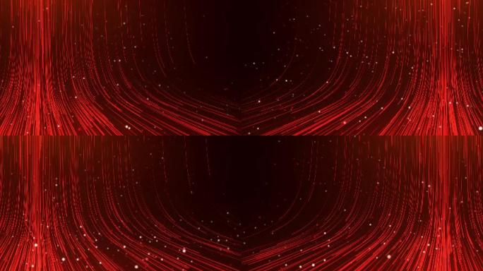 4K宽屏红色粒子光线循环