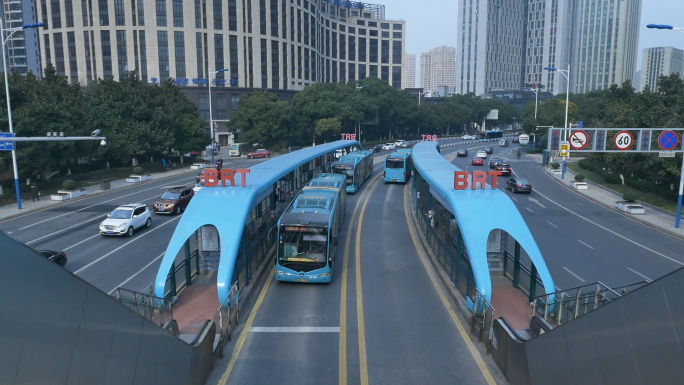 BRT快速公交-运镜实拍和航拍