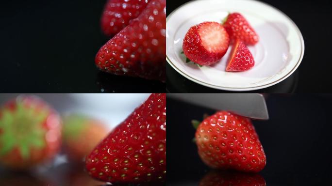 草莓展示高清实拍素材