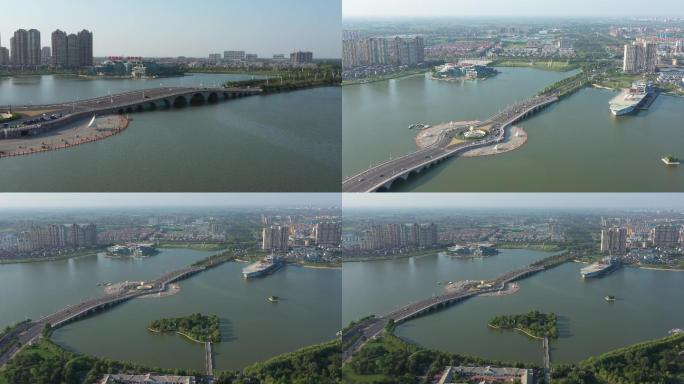 4K滨州中海公园城市空镜航拍