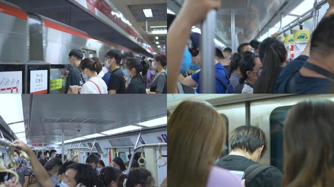 北京地铁上人潮涌动