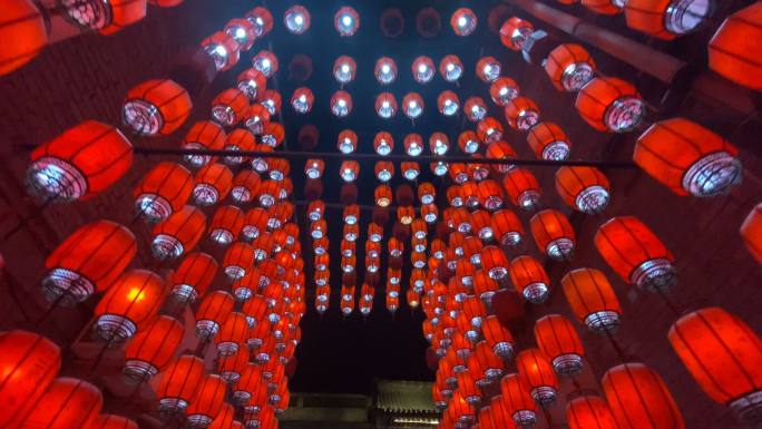 4K大红灯笼、节庆热闹气氛元素