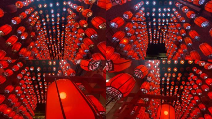 4K大红灯笼、节庆热闹气氛元素