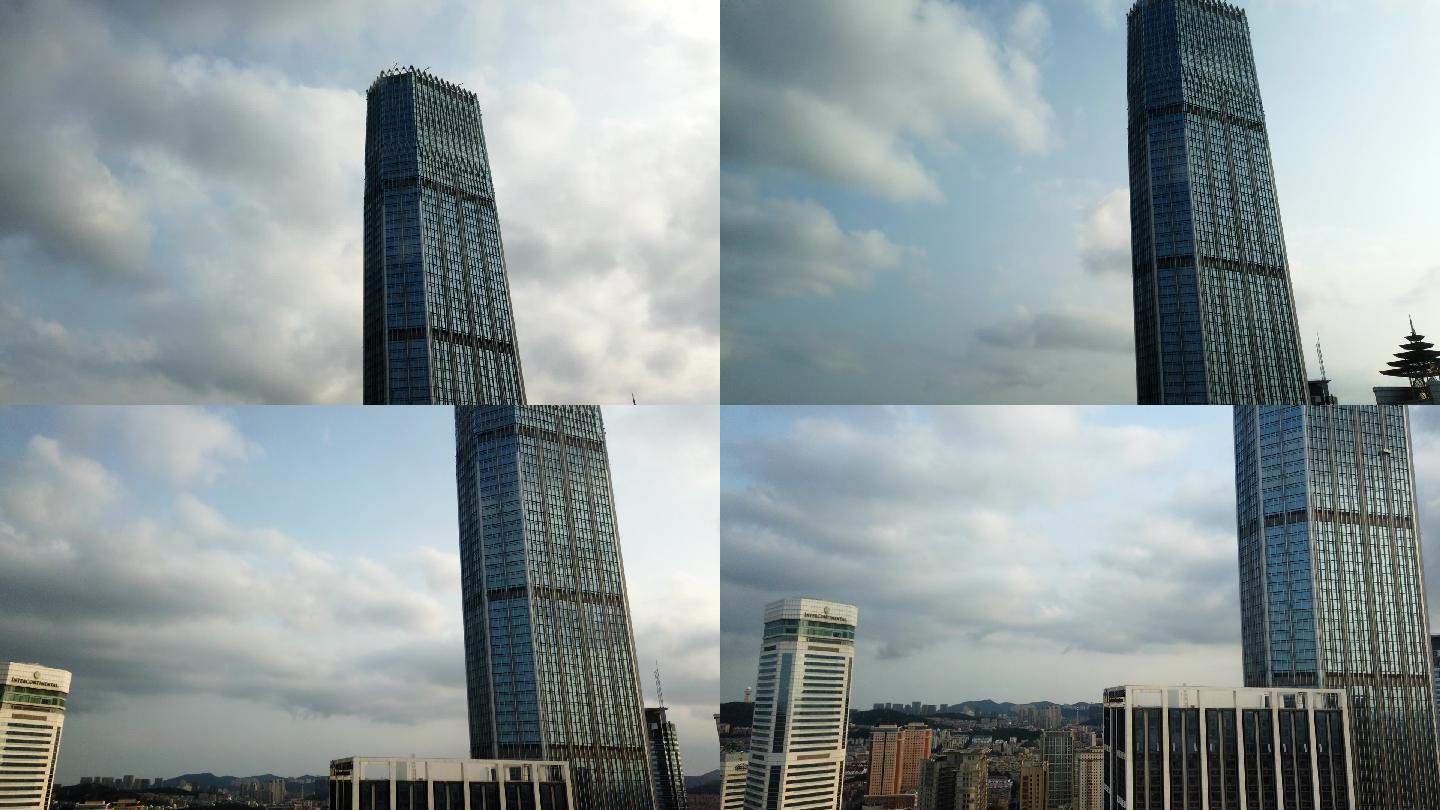 摩天高楼大厦风起云涌延时素材
