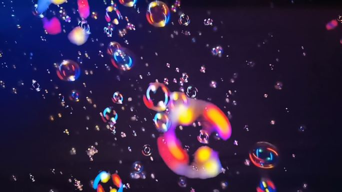 泡泡上升多彩背景循环