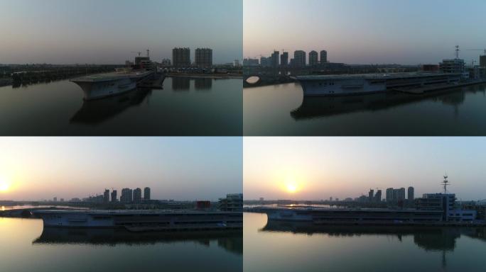 滨州夕阳中海航拍日落
