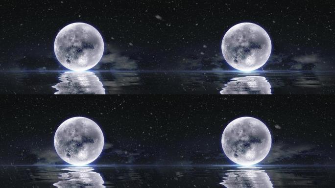 中秋节4k大月亮led舞台视频背景