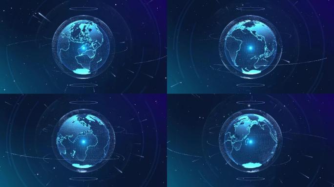 4K科技地球旋转背景循环
