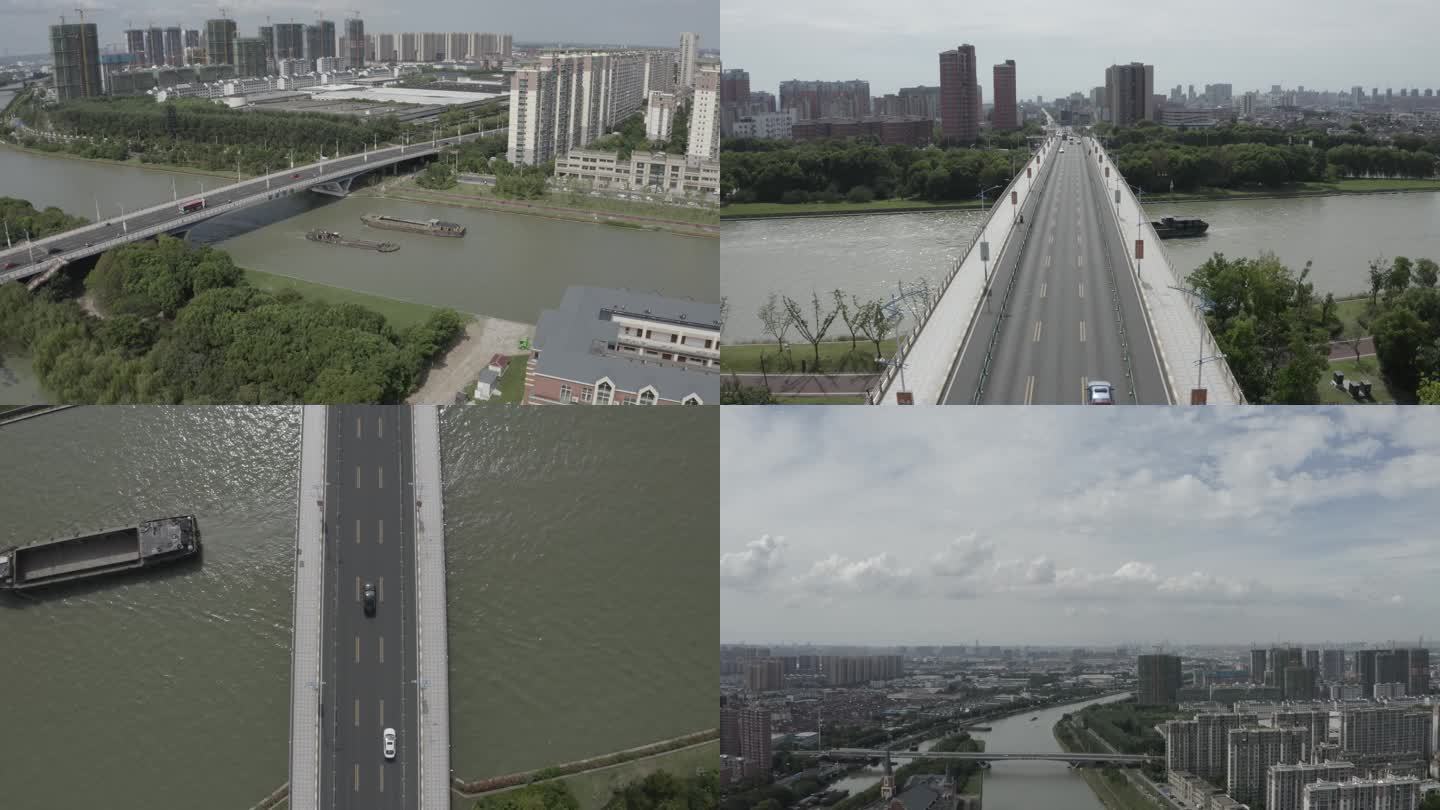 江兴大桥航拍4K灰度模式