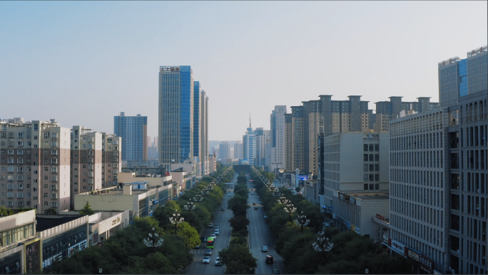 【4K】陕西渭南城市街道航拍