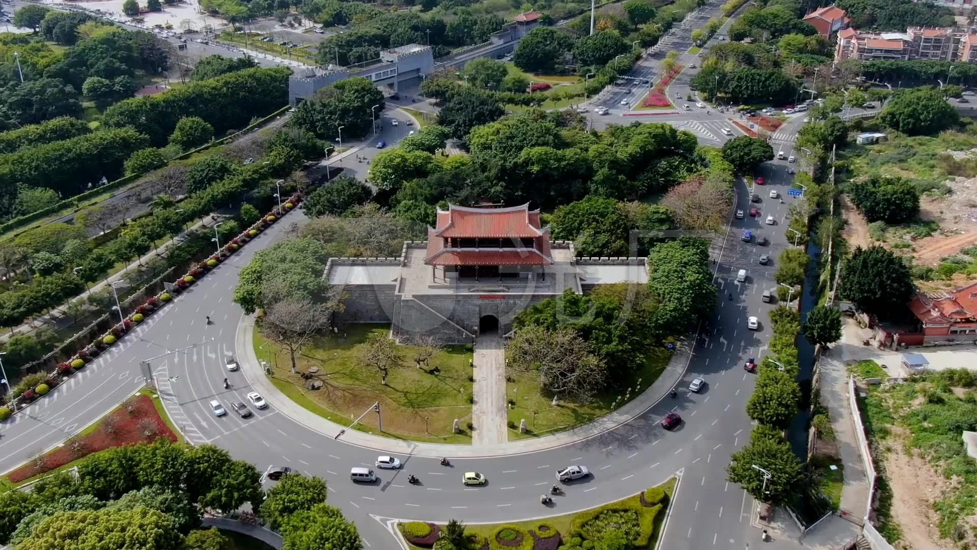 福建泉州臨漳門航拍天空延時